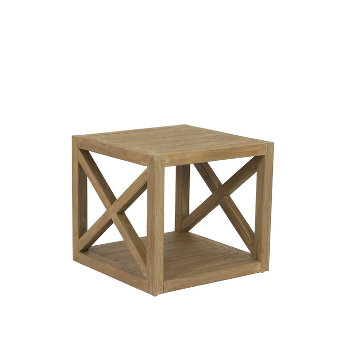 Coastal Teak “X” End Table-Sunset West-SUNSET-5501-XET-Side Tables-3-France and Son
