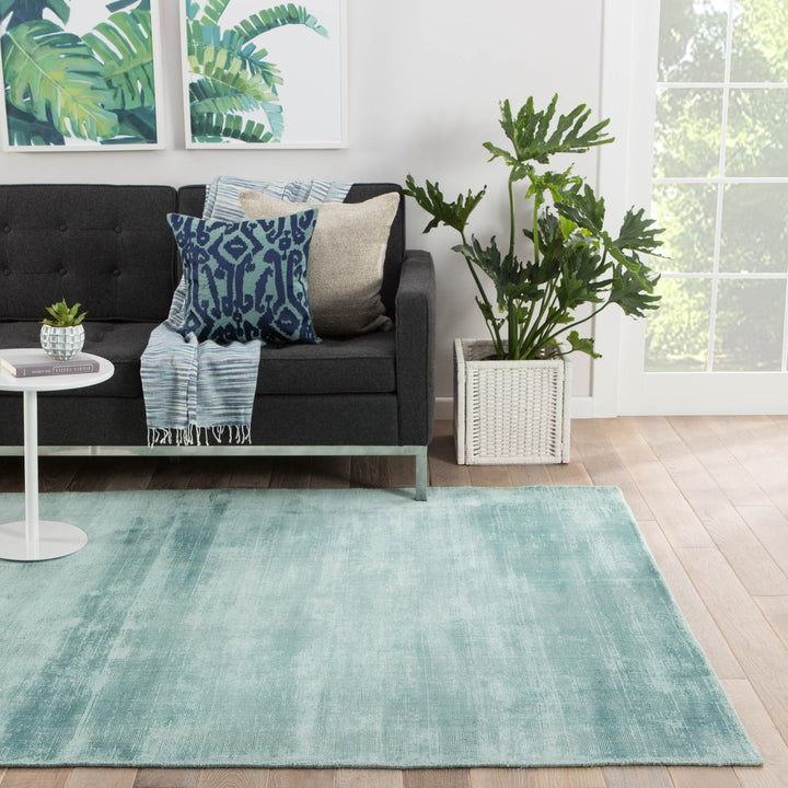 Jaipur Living Yasmin Handmade Solid Aqua Area Rug (12'X15')