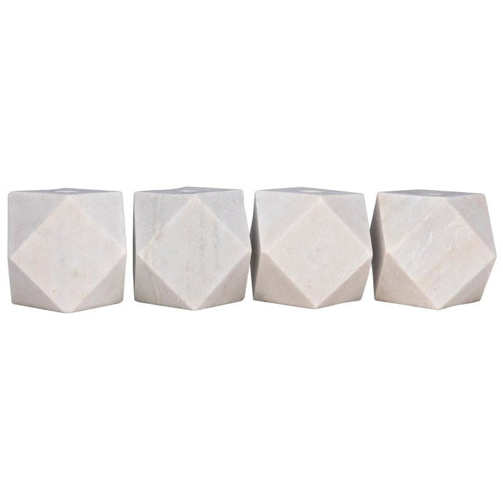 Polyhedron Decorative Candle Holder, Set of 4-Noir-NOIR-YT0717-7WH-Decorative ObjectsBianco Crown Marble-2-France and Son