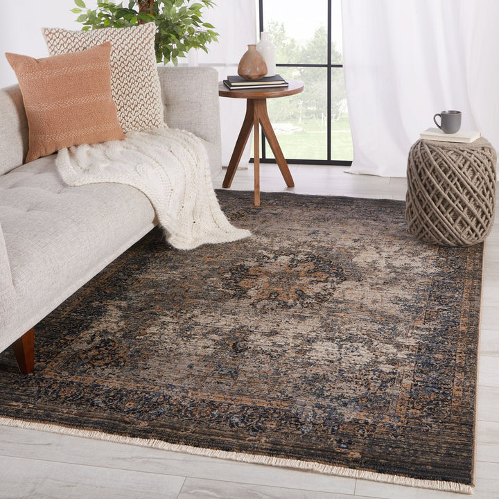 Vibe by Jaipur Living Enyo Medallion Taupe/ Blue Area Rug (10'X14')