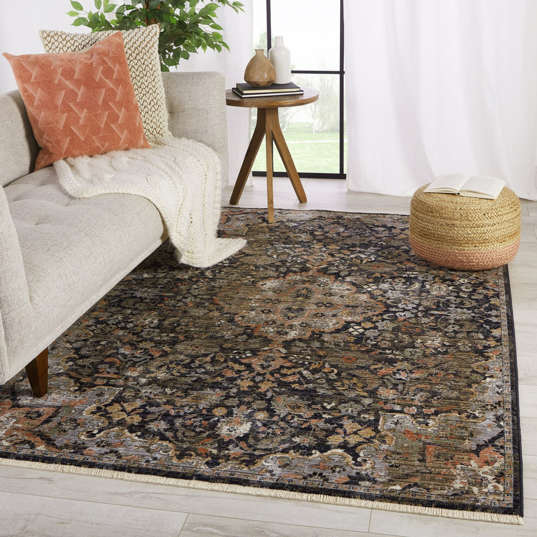 Vibe by Jaipur Living Amena Medallion Dark Navy/ Gray Area Rug (8'X10'6")