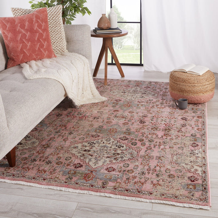 Vibe by Jaipur Living Kerta Medallion Pink/ Beige Area Rug (10'X14')