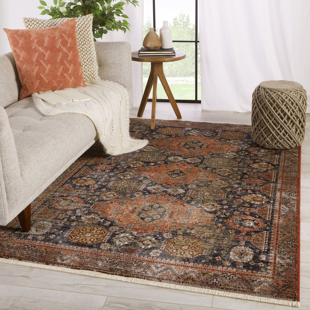 Vibe by Jaipur Living Razia Medallion Navy/ Orange Area Rug (10'X14')