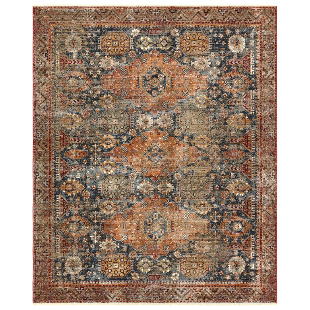 Vibe by Jaipur Living Razia Medallion Navy/ Orange Area Rug (8'X10'6")