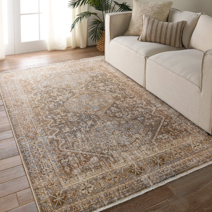 Vibe by Jaipur Living Zakaria Medallion Tan/Taupe Area Rug (5'X8')