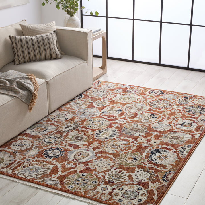 Vibe by Jaipur Living Althea Floral Orange/ Cream Area Rug (8'X10'6")