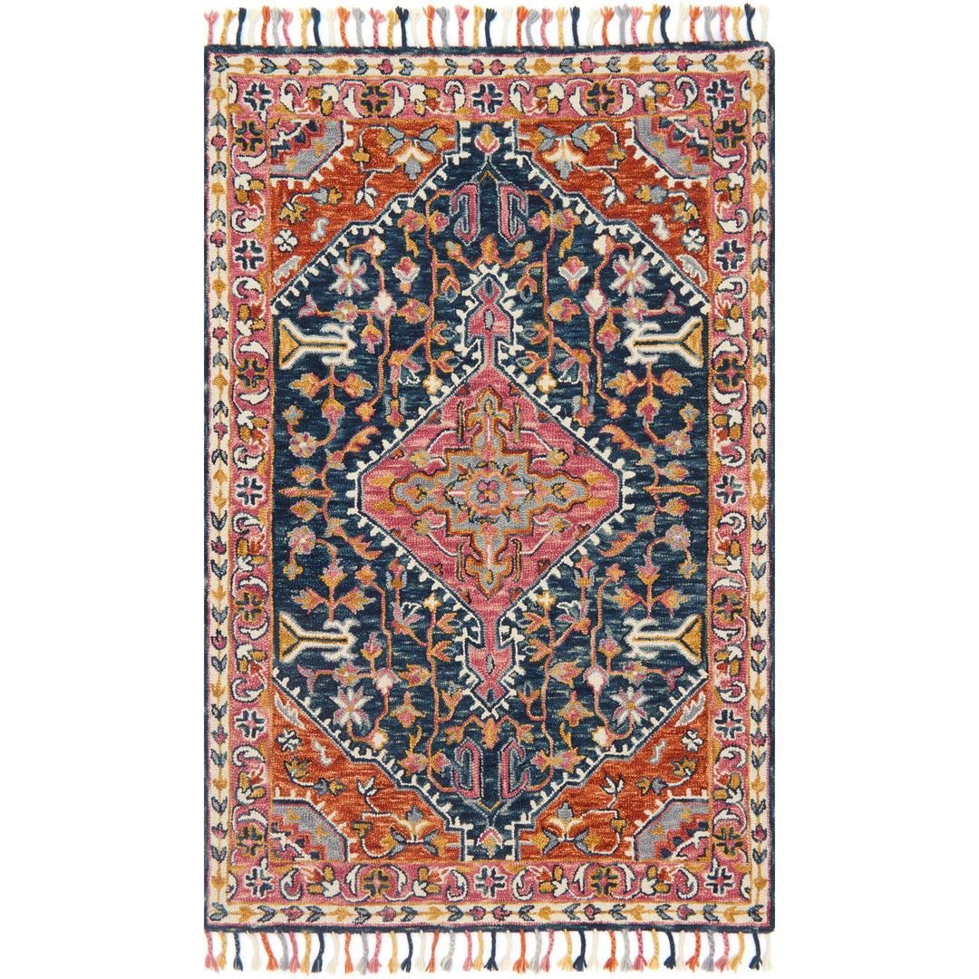 Loloi Zharah Navy / Multi 3'-6" x 5'-6" Accent Rug