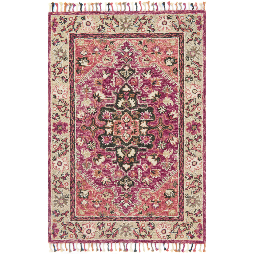 Loloi Zharah Raspberry / Taupe 3'-6" x 5'-6" Accent Rug