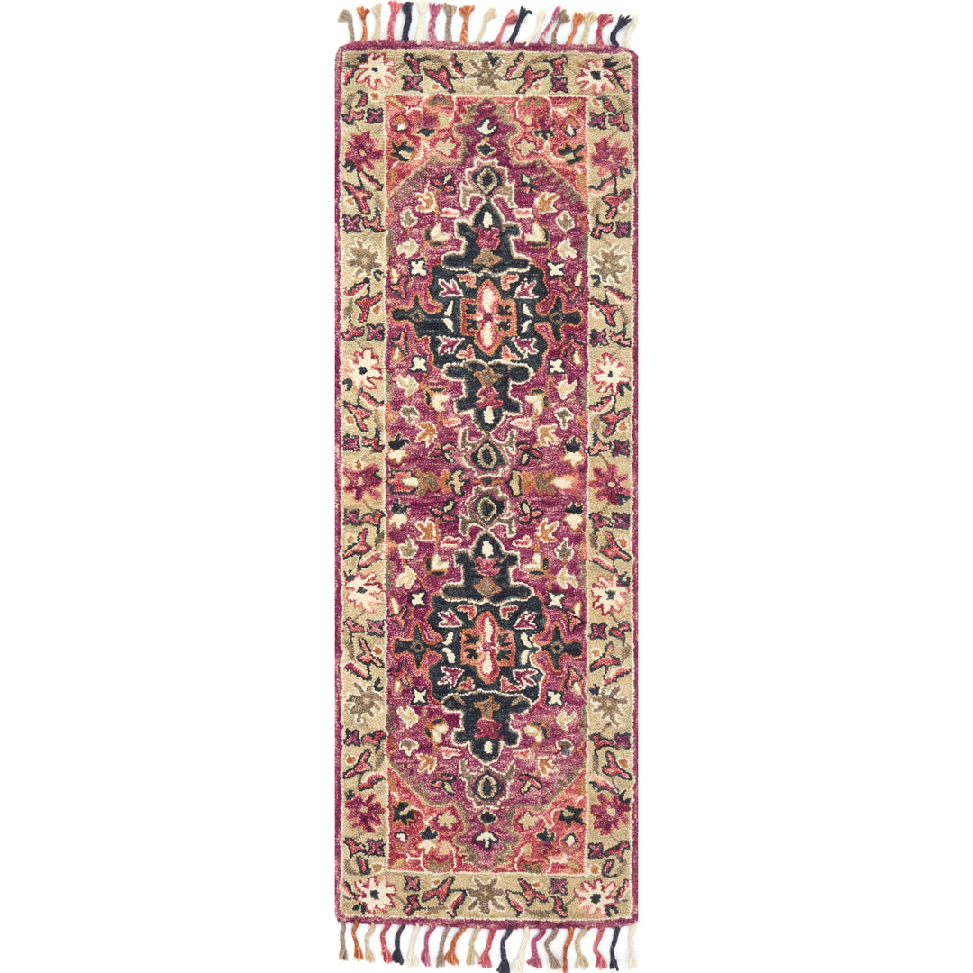 Loloi Zharah Raspberry / Taupe 3'-6" x 5'-6" Accent Rug