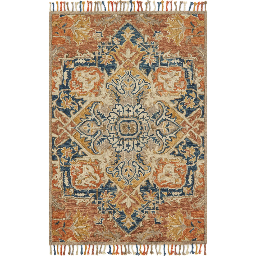 Loloi Zharah Rust / Blue 2'-6" x 7'-6" Runner Rug