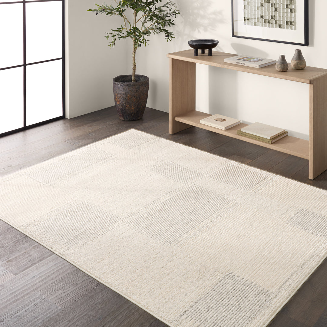 Vibe By Jaipur Living Ares Performance Striped Cream/Gray Area Rug (5'X8')