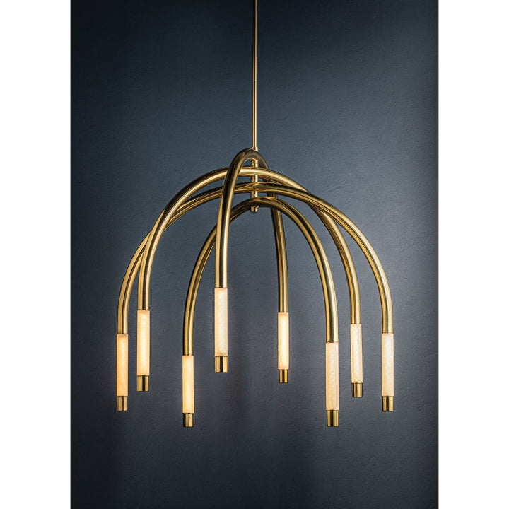 Zeme Chandelier - Vintage Polished Brass 8 Lights