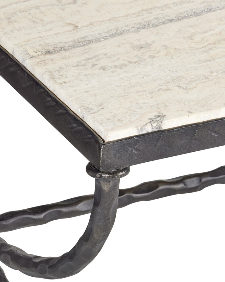 Agora White Travertine Cocktail Table