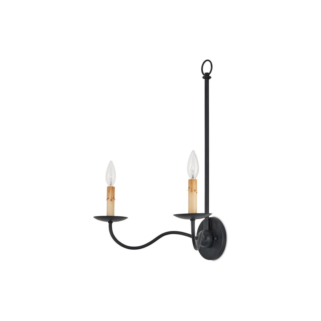 Saxon Double-Light Black Wall Sconce