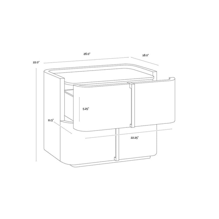 Jamille Nightstand - Small - Cognac