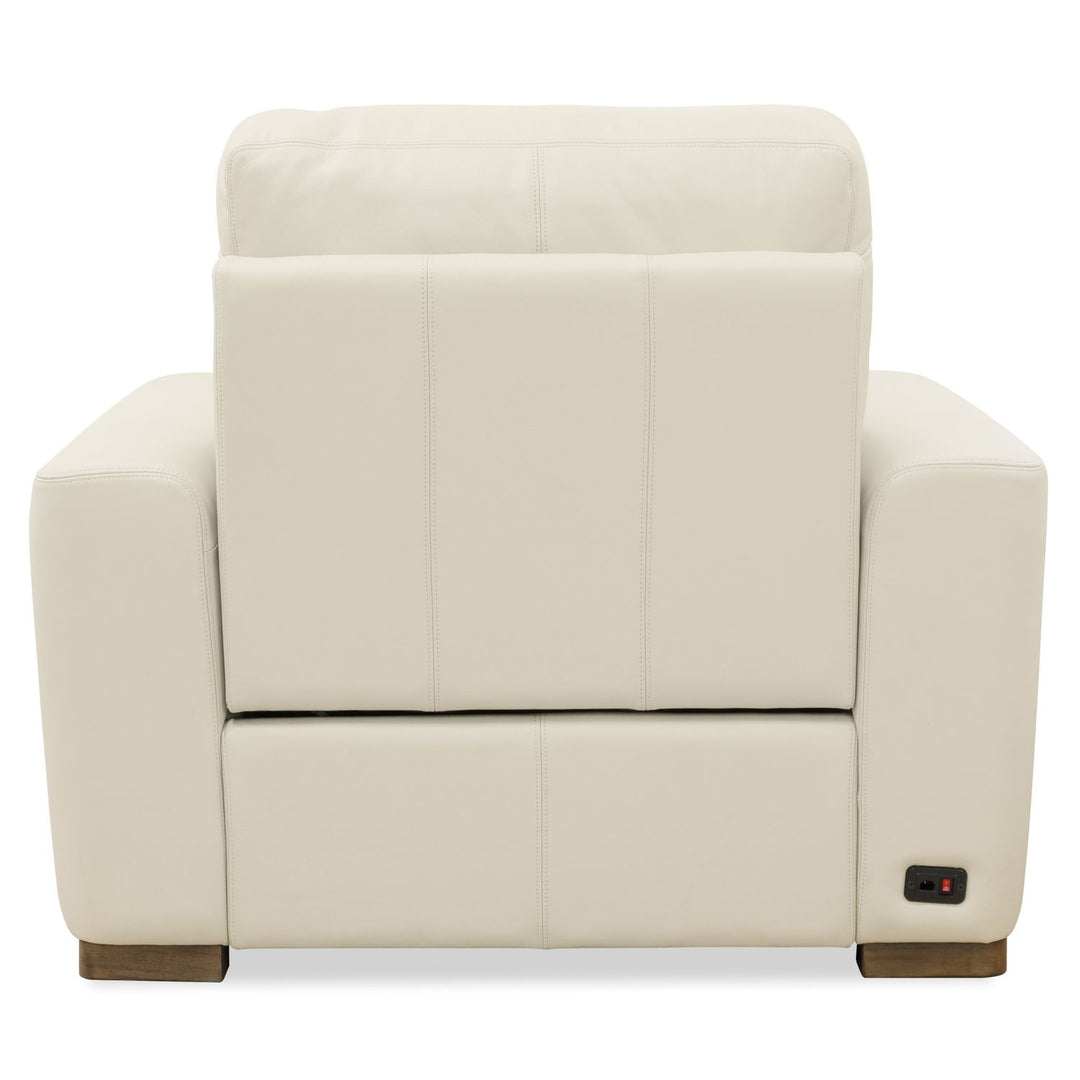 Additional view of Optimus Power Recliner with Power Headrest, showing boxy in cream and off-white.