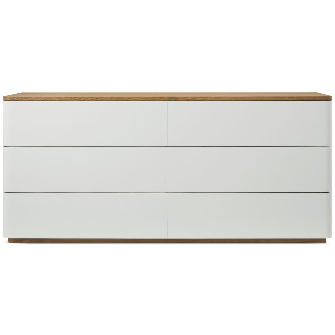 Seoul 6-Drawer Dresser II - Natural / White Reconstituted Leather