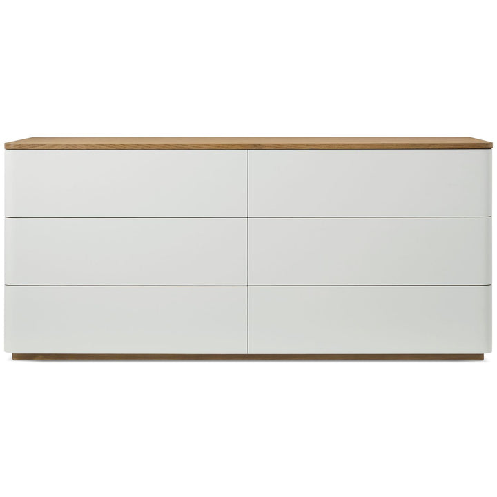 Seoul 6-Drawer Dresser II - Natural / White Reconstituted Leather