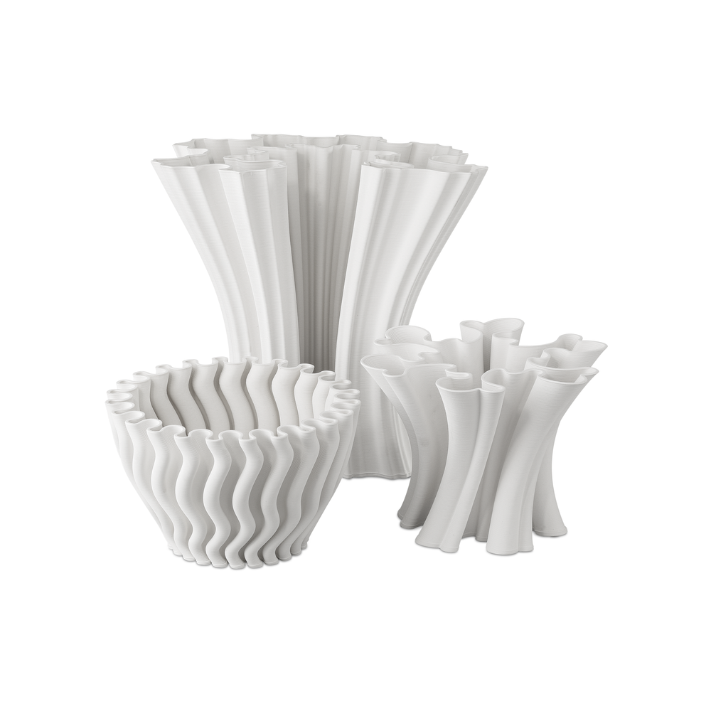 Godet Twist White Vase