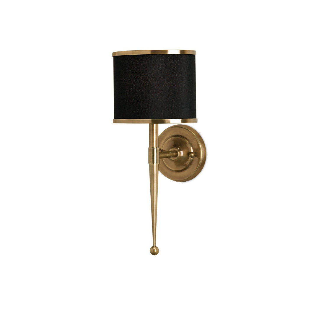 Primo Brass Wall Sconce, Black Shade