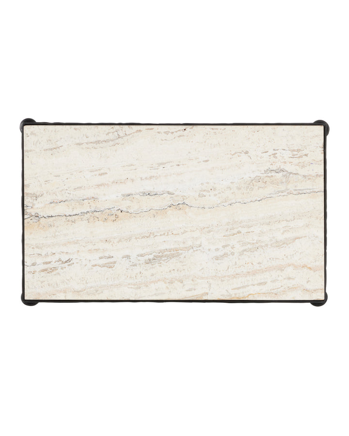 Agora White Travertine Side Table