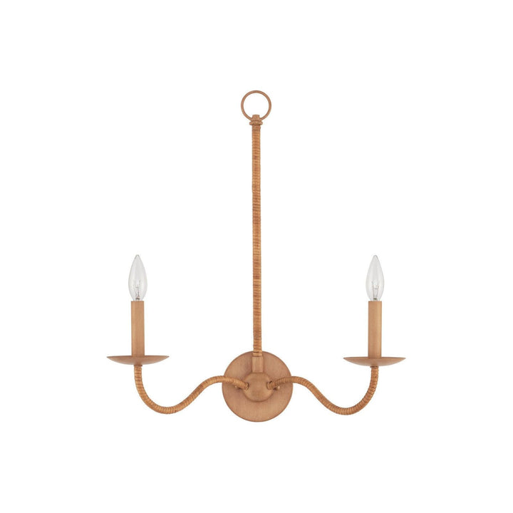 Saxon Double-Light Tan Wall Sconce