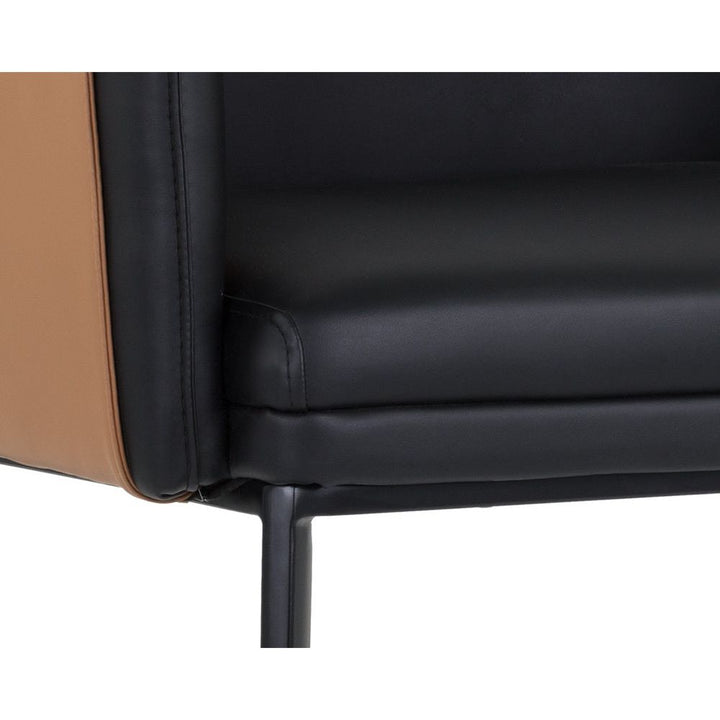 Carter Dining Armchair - Napa Black / Napa Cognac