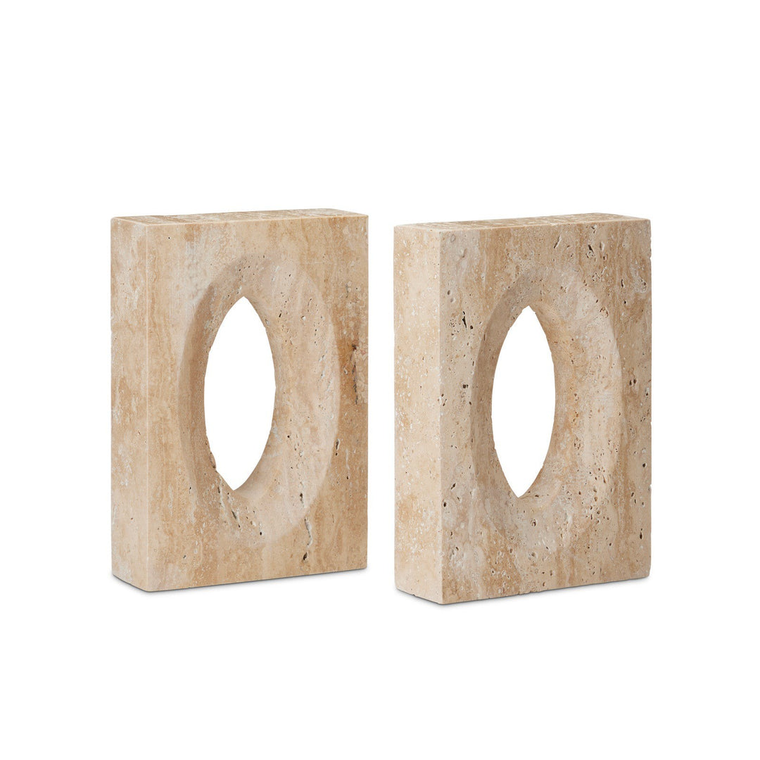 Demi Travertine Bookends Set of 2