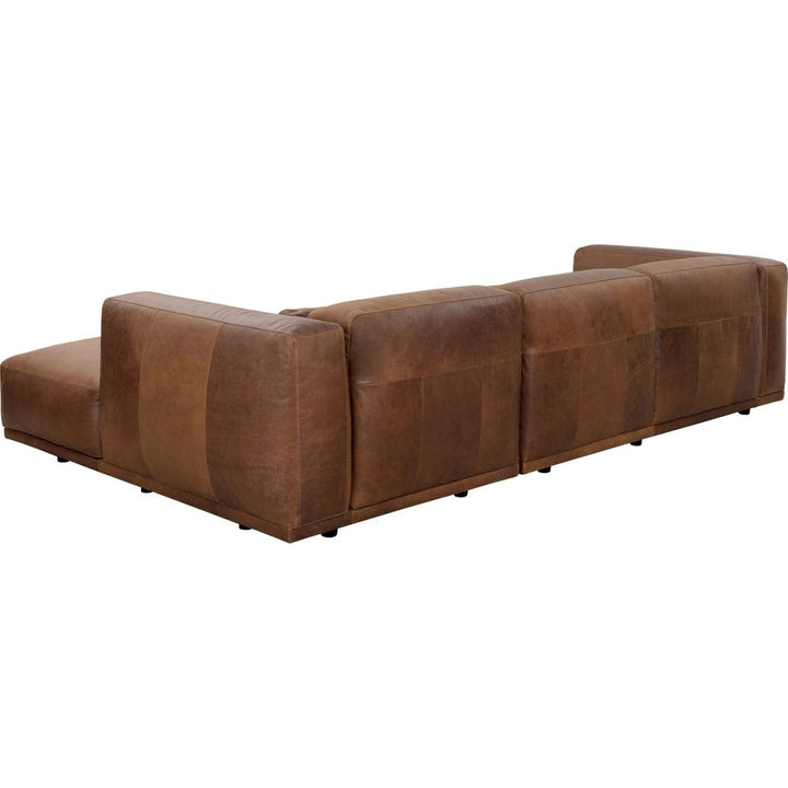 Sectionals Beau Sofa Chaise - Raf - Lucia Tobacco Leather