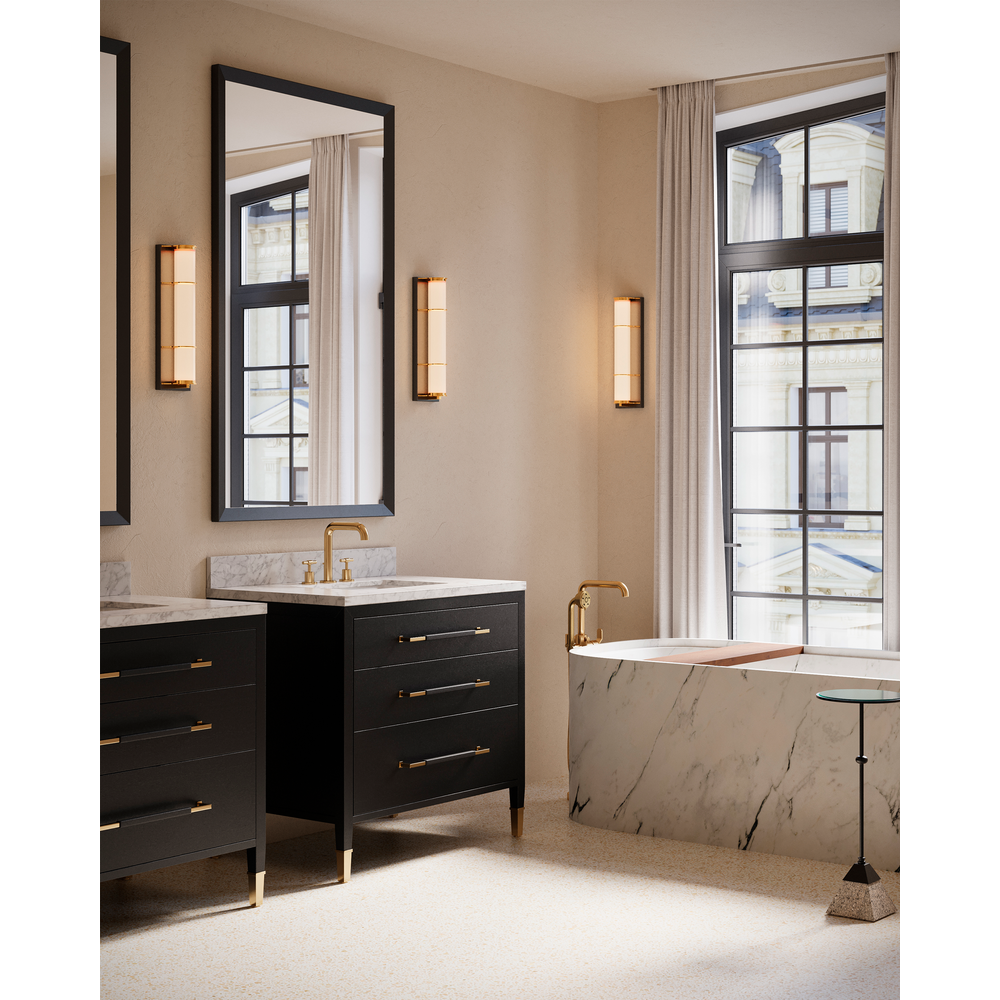 Vanities Verona 36" Black Linen Vanity with Rectangular Undermount Sink