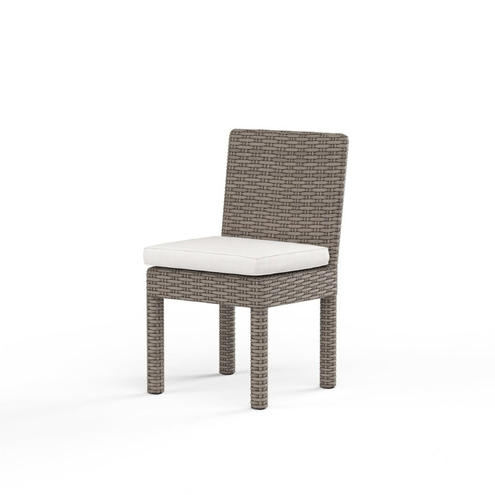Outdoor Dining Chairs Coronado Armless Dining Chair in Canvas Flax w/ Self Welt
