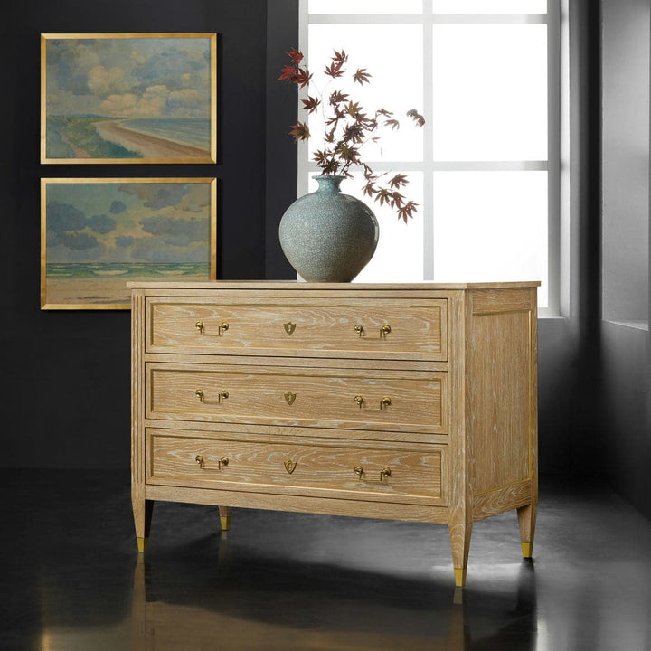 French Three Drawer Commode-Oak