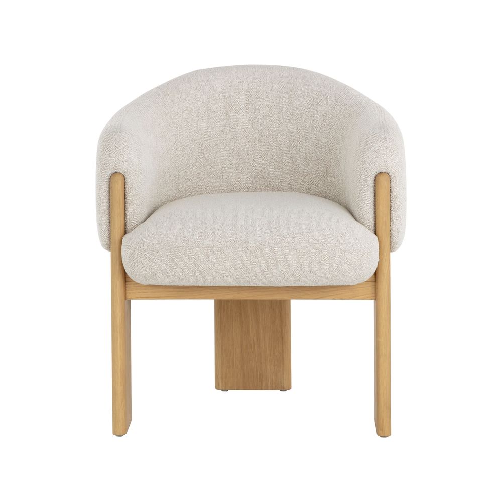 Dining Chairs Trine Dining Armchair - Rustic Oak - Dove Cream