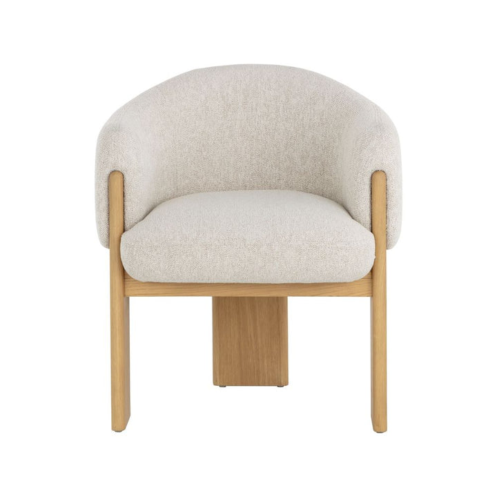 Dining Chairs Trine Dining Armchair - Rustic Oak - Dove Cream