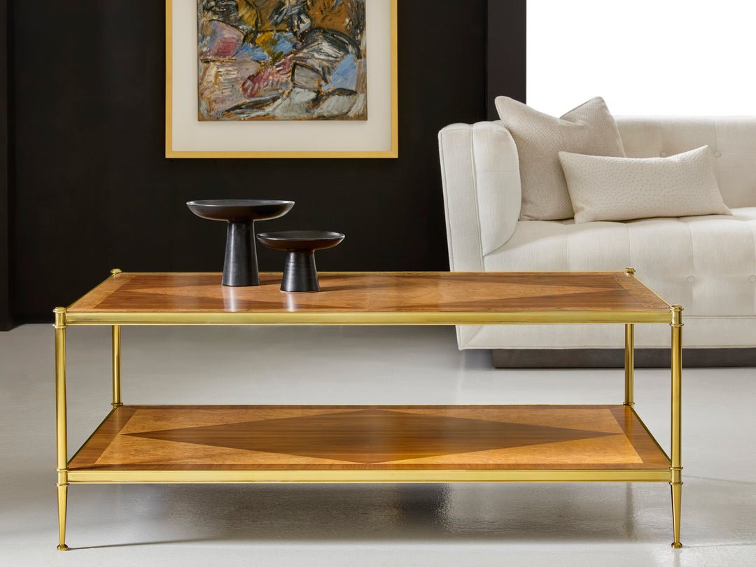 Oak Burl & Walnut Cocktail Table