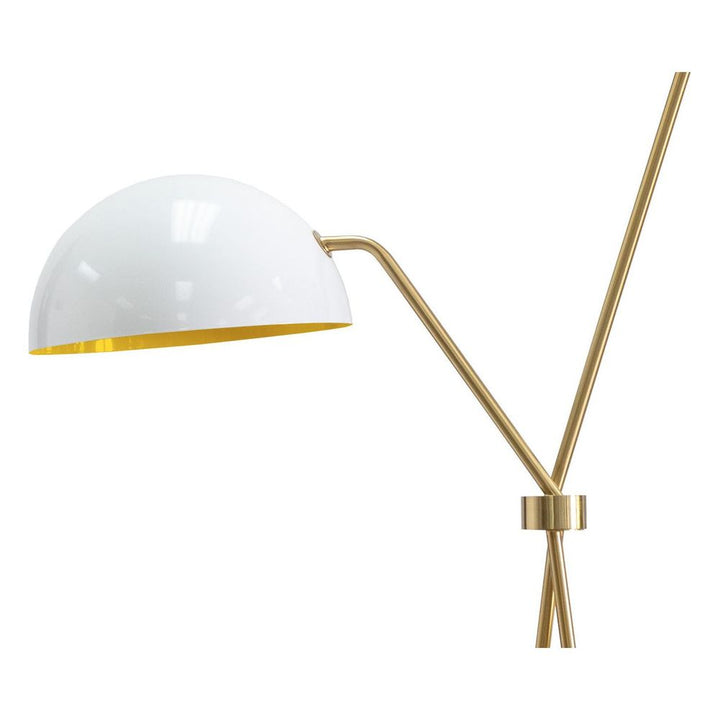 Faven Floor Lamp - Brass - White