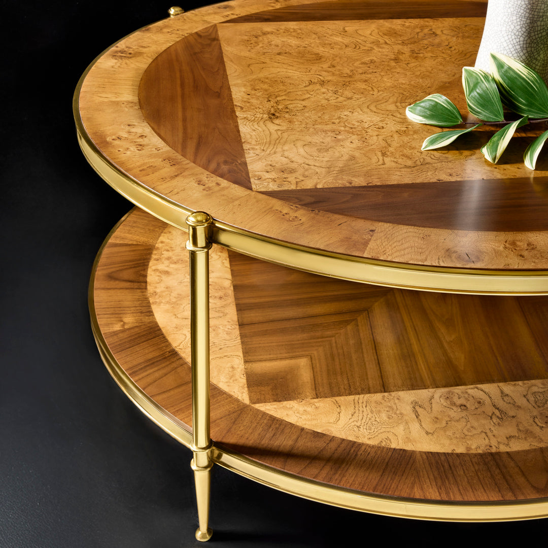 Oak Burl & Walnut Cocktail Table