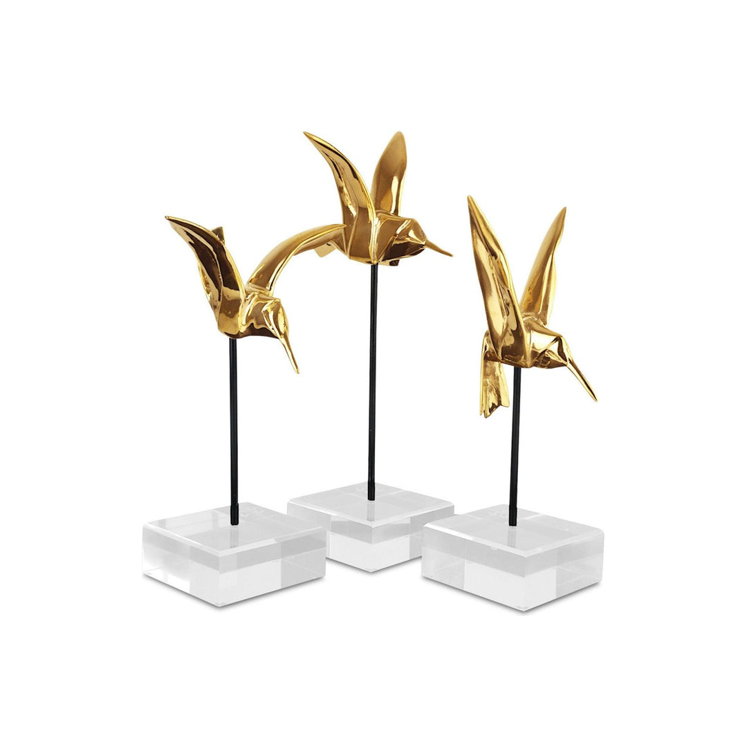 Gold Hummingbirds Set of 3