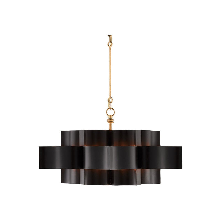 Grand Lotus Large Black Chandelier