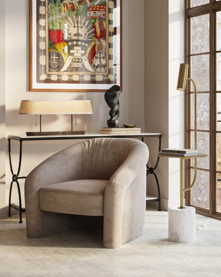 Agora White Travertine Console Table