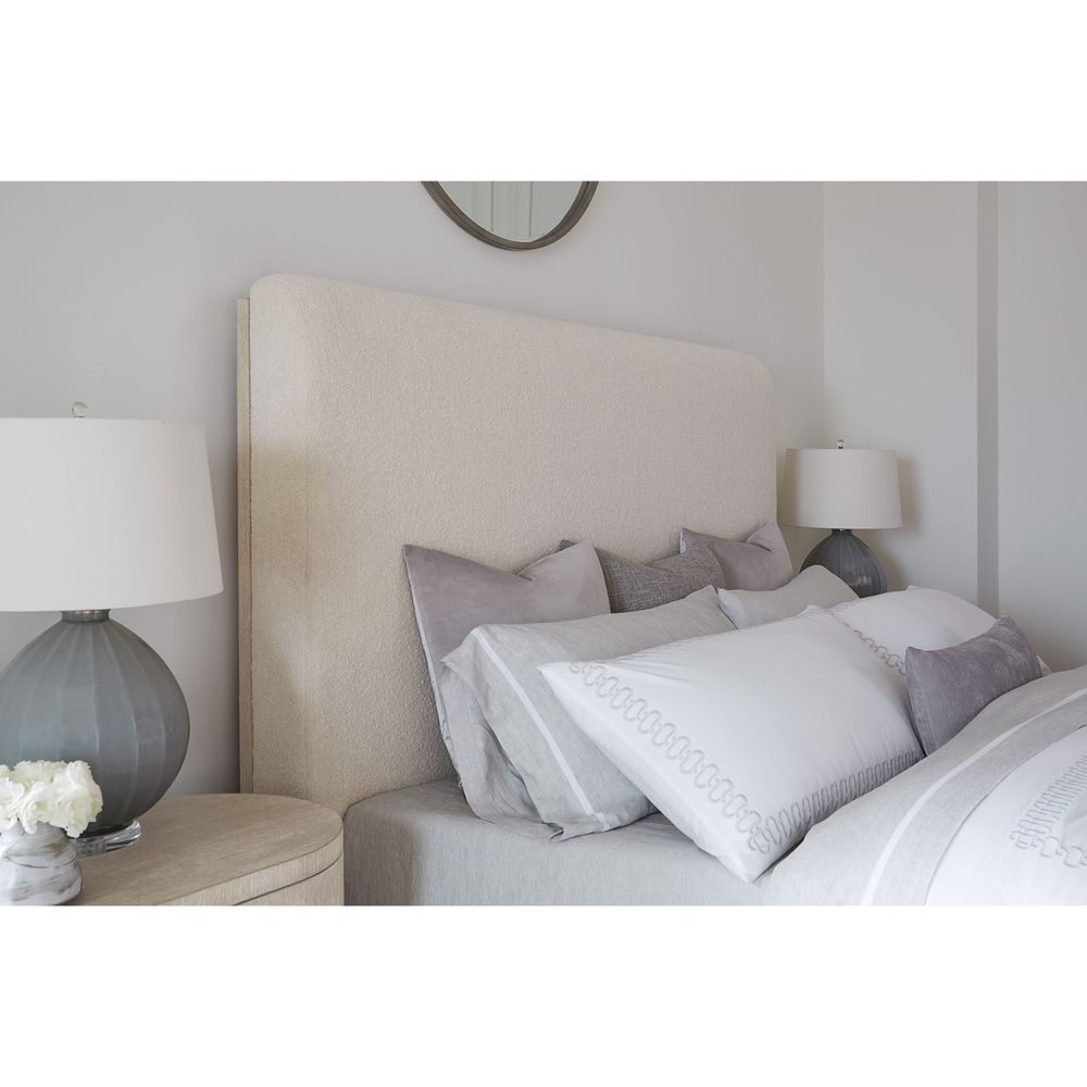 Pulse King Upholstered Panel Bed - Light Wood