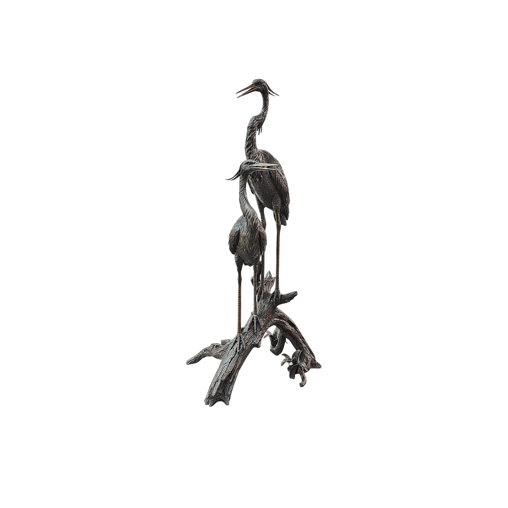 Decorative Objects Herons on Branch Bronze