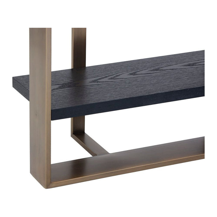 Dalton Bookcase - Antique Brass - Black