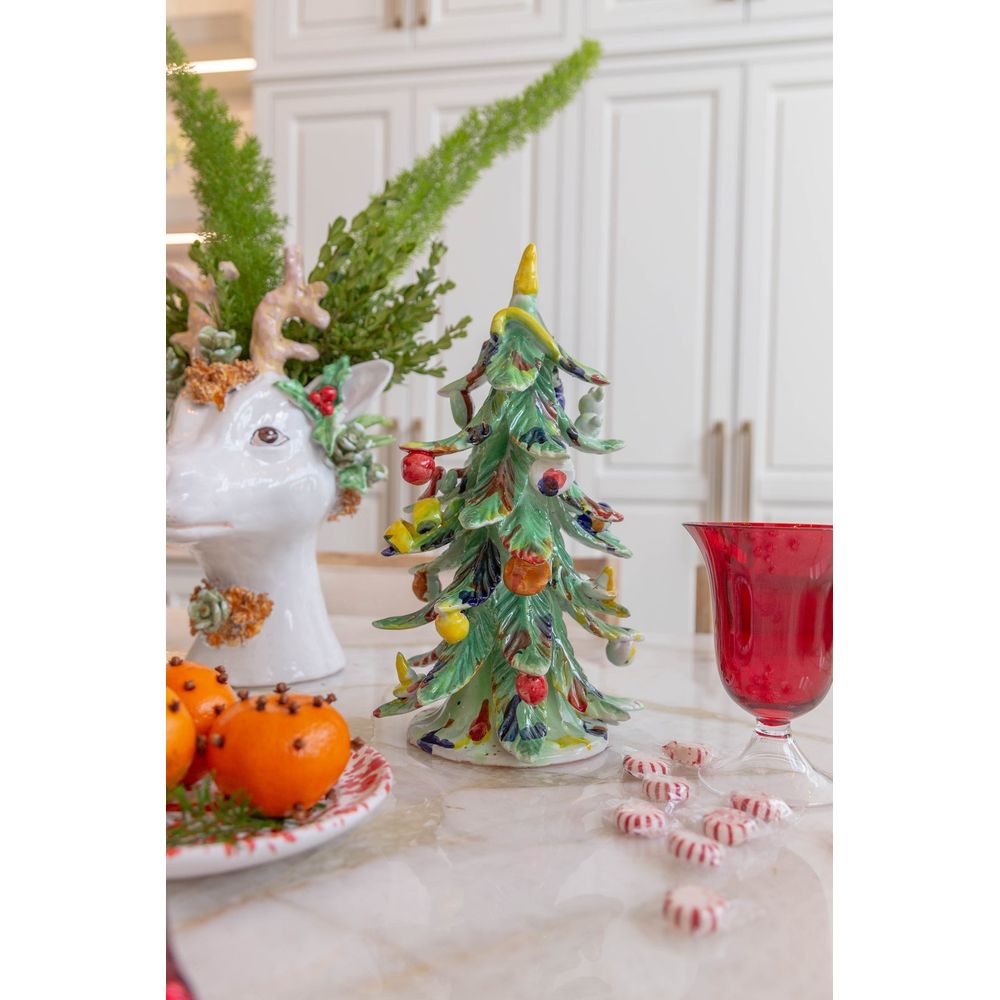 Decorative Objects Ceramic Decorated Holiday Tree, Large