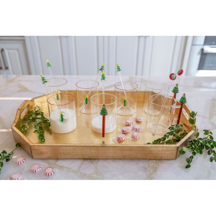Christmas Tree Hiball Glasses, Set/4