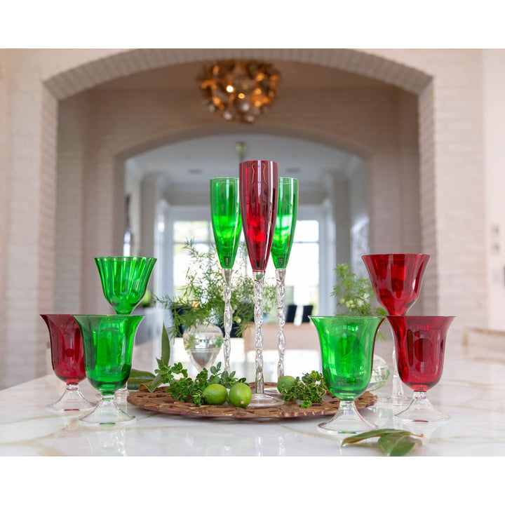Adriana Champagne Glass, Red, Set of 4