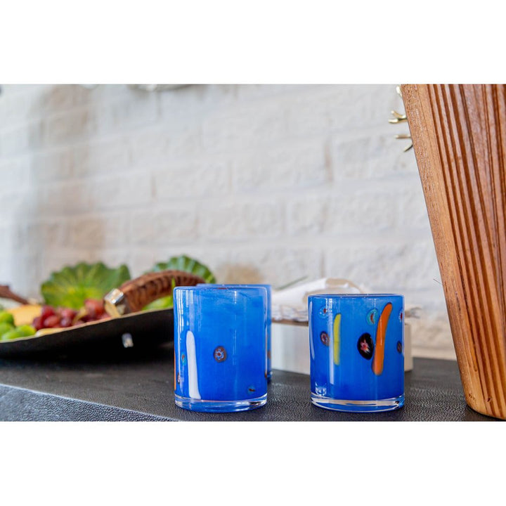 Torcello Millefiori/Stripes Tumbler, Set of 4