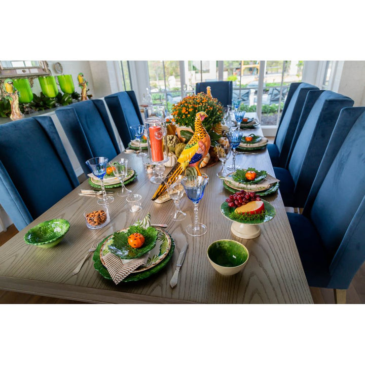 Compagnia Dinner Plate, Green Leaves w/ Bamboo, Large, Set of 4