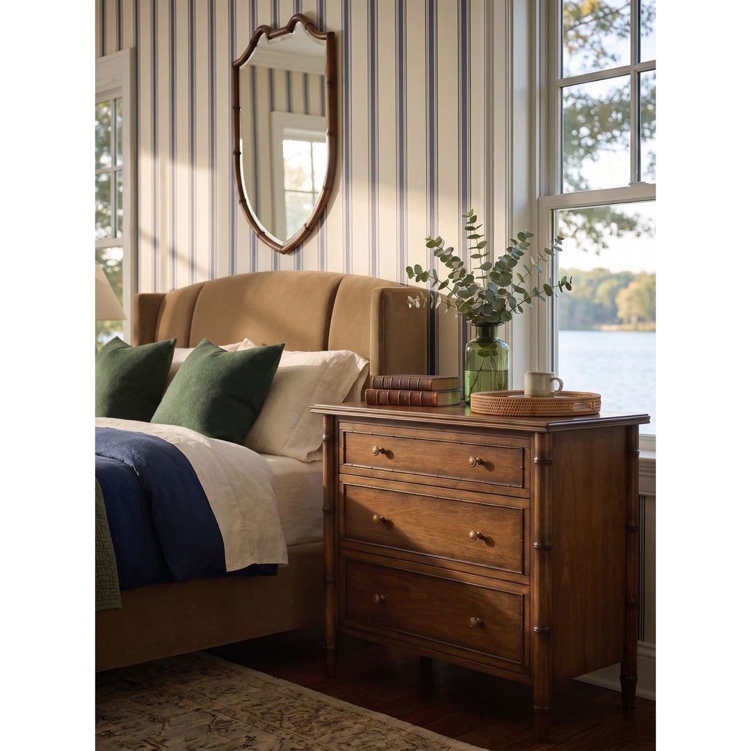 Harbor Queen Upholstered Bed Camel — Lakeside Sepia