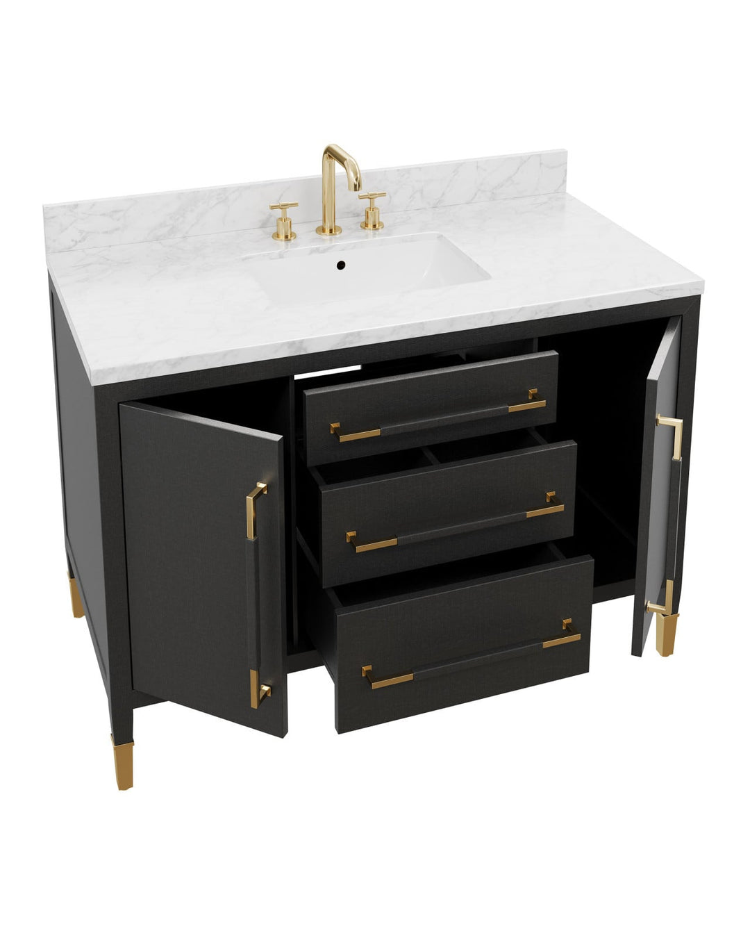 Vanities Verona 48" Black Vanity with Rectangular Undermount Sink